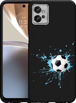 Motorola Moto G32 Hoesje Zwart Soccer Ball - Designed by Cazy