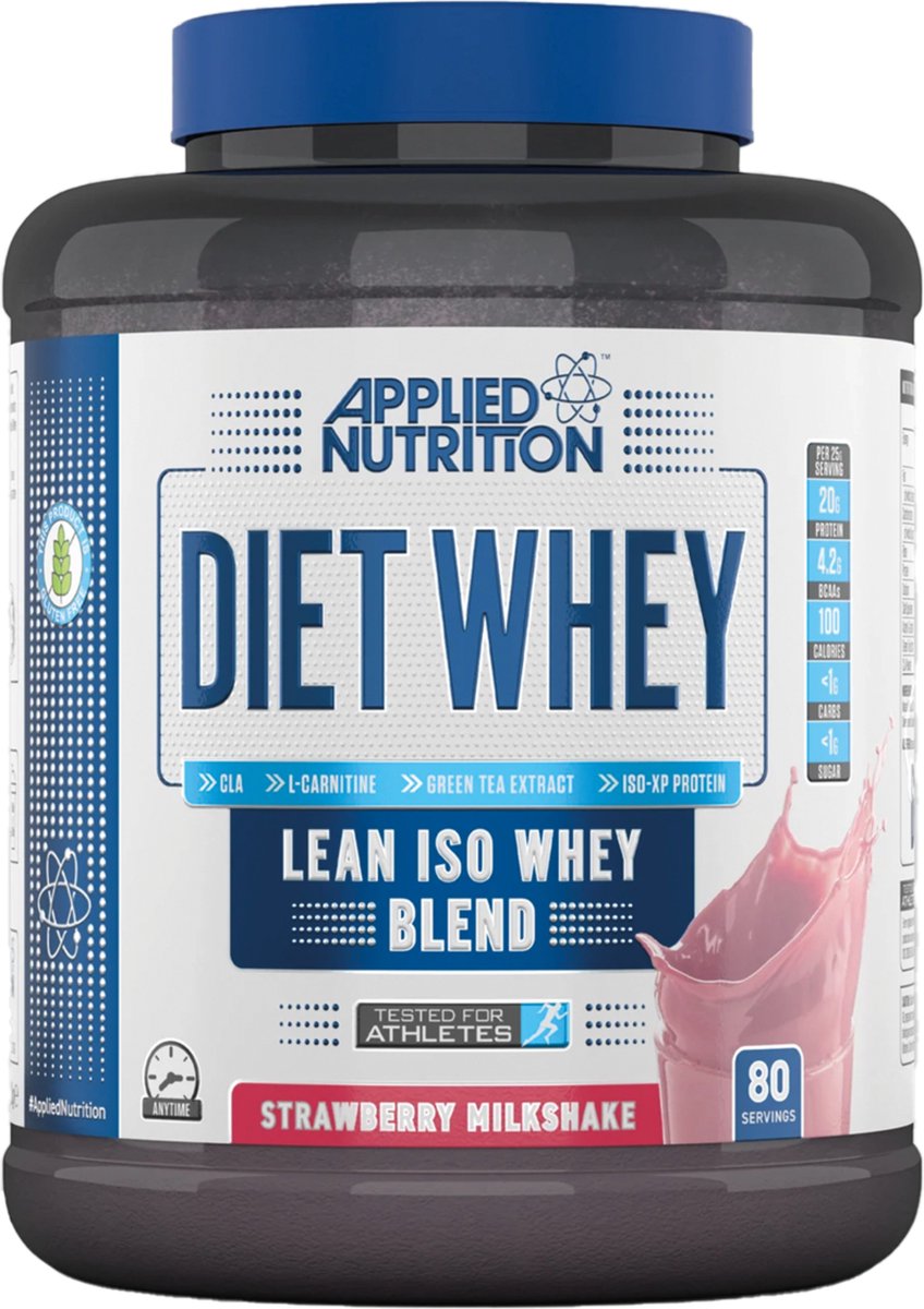 Goedkoopste Diet Whey (Strawberry Milkshake - 2000 gram) - APPLIED NUTRITION - Eiwitshake - Whey Protein - Eiwitpoeder - Sportvoeding