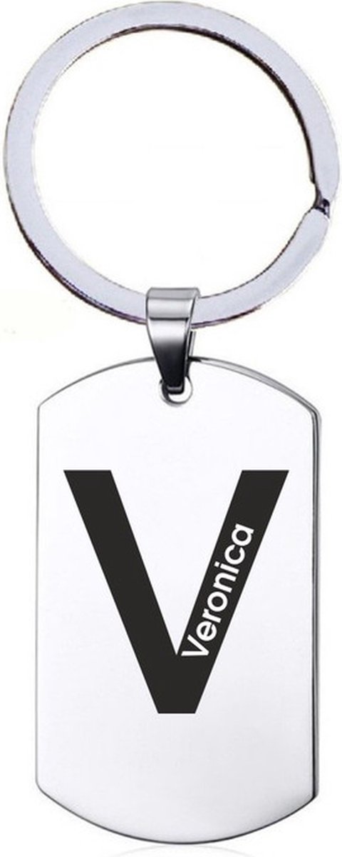 Naamkado - Veronica - RVS Sleutelhanger
