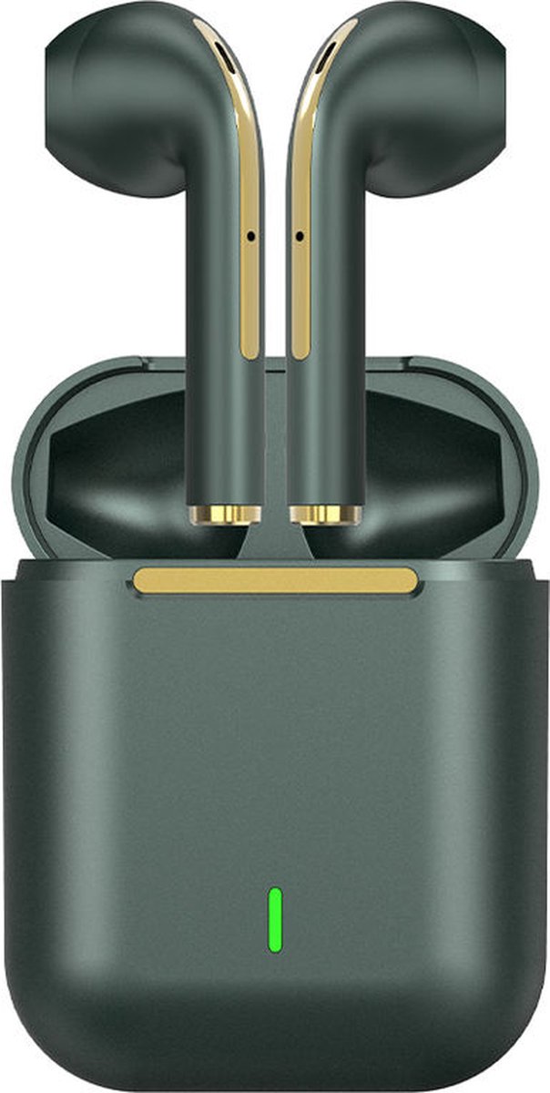 J18 TWS Draadloze Oordopjes - Bluetooth Headset - Bluetooth Oordopjes - Oortjes Draadloos - Earbuds Wireless - Draadloos Oordopjes - High Quality - Active Noise Canceling - Met Microfoon - 24 Uur Speeltijd - Groen