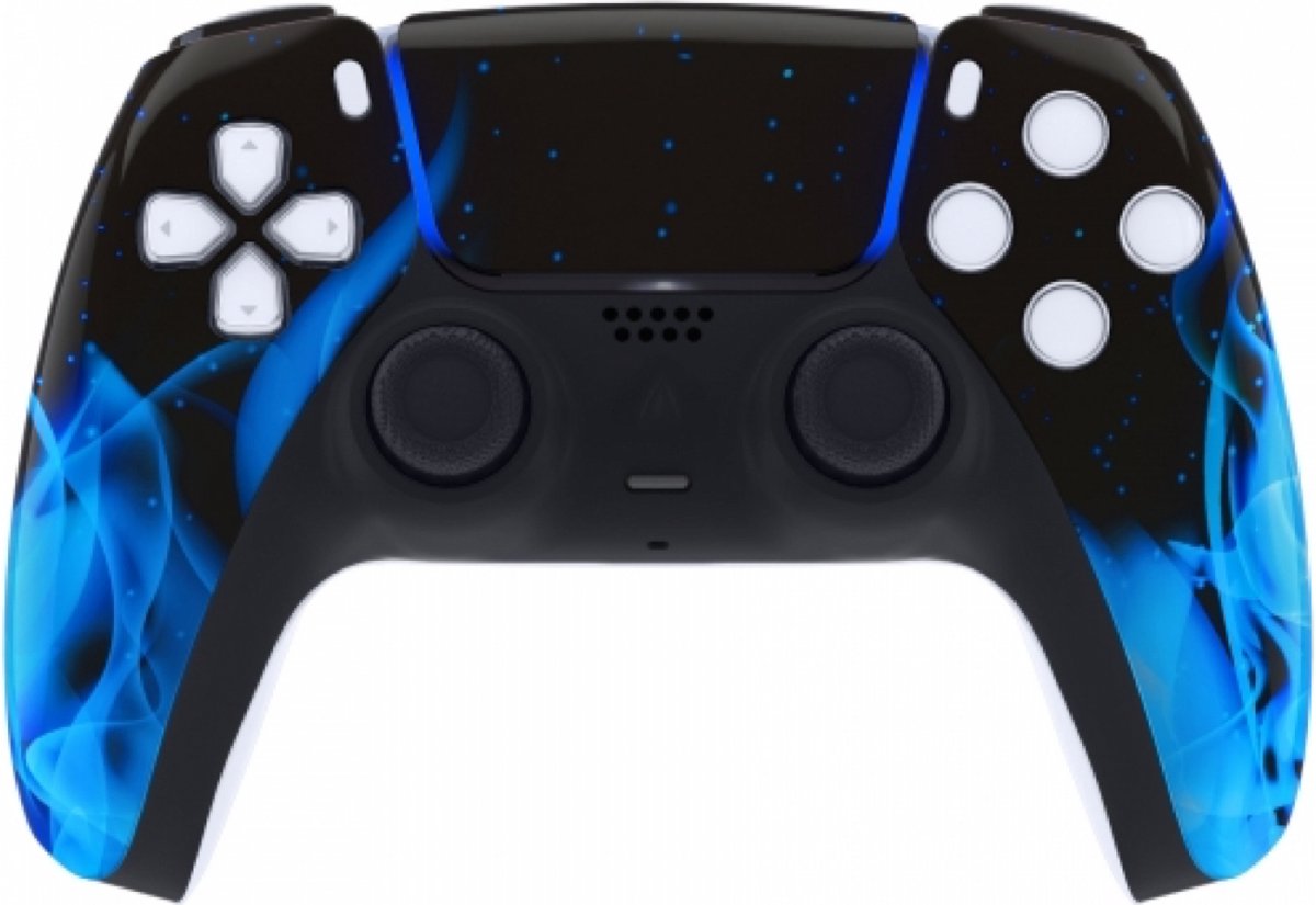 CS Draadloze Controller voor PS5 Blue Flames Custom