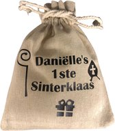 Sac cadeau / sac à disperser avec cordon de fermeture 1er Sinterklaas - Sac Biscuits au pain d'épice personnalisé avec son propre nom 15 x 20 Cm