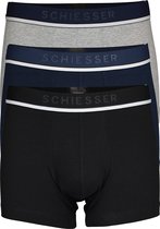 SCHIESSER 95/5 shorts (3-pack) - zwart - blauw en grijs - Maat: XL