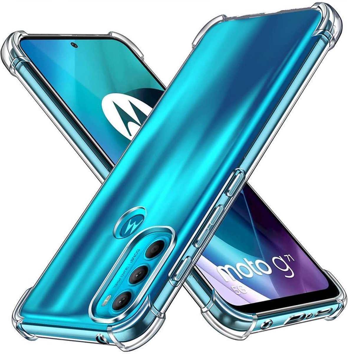 Shockproof Soft TPU hoesje Silicone Case Geschikt voor: Motorola Moto G71