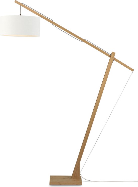 GOOD&MOJO Vloerlamp Montblanc - Bamboe/Wit - 175x47x207cm - Scandinavisch,Bohemian - Staande lamp voor Woonkamer - Slaapkamer