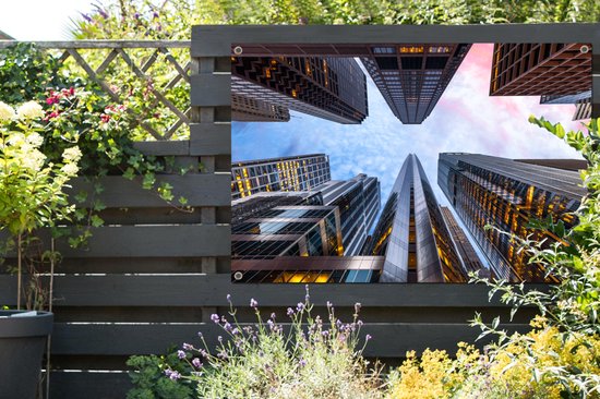 Affiche Sunrise in Chicago Garden 120x80 cm - Toile de jardin / Toile d'extérieur / Peintures pour l'extérieur (décoration de jardin)