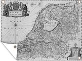 Affiche de jardin - Carte des Nederland en Zwart et blanc - 120x90 cm