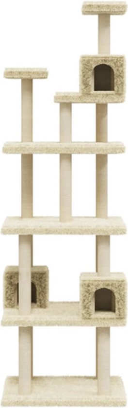 VDXL Kattenmeubel met sisal krabpalen 188 cm crèmekleurig