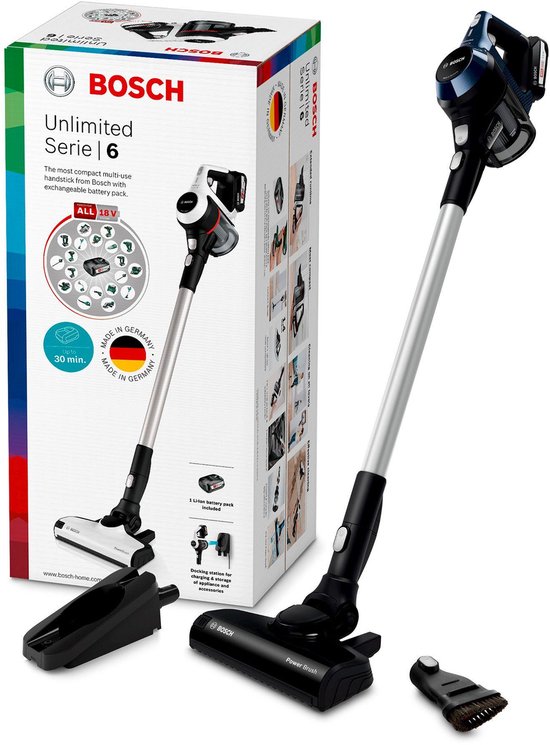 Bosch Unlimited 6 BBS611PCK Draadloze Stofzuiger Blauw - Bosch - €216,00