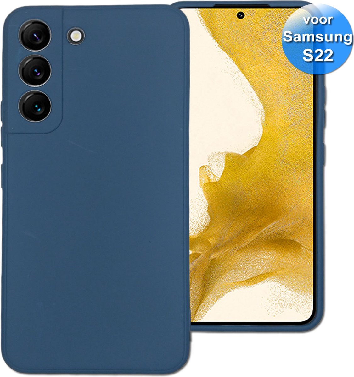 Samsung S22 Telefoonhoesje - Siliconen - Donker Blauw - Samsung Galaxy S22 Hoesje - Samsung Galaxy S22 Case