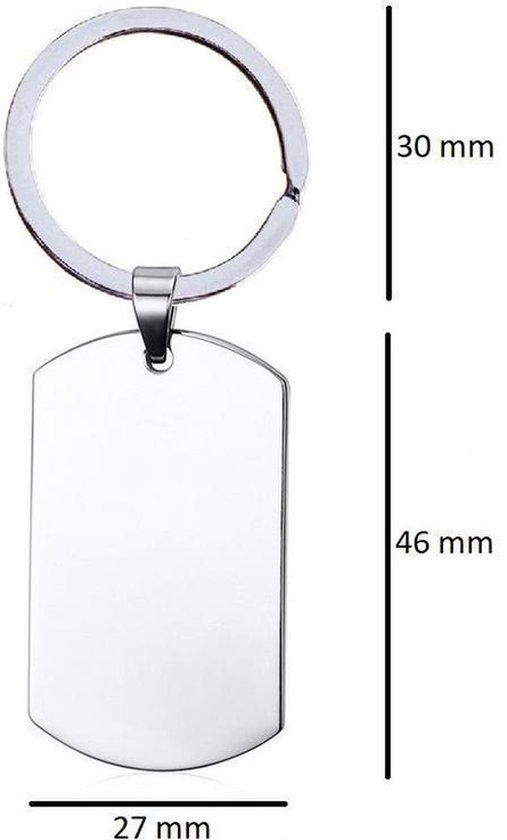 Porte-clés en acier inoxydable avec nom - Jens