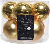 8 kerstballen licht goud glans/mat 70 mm