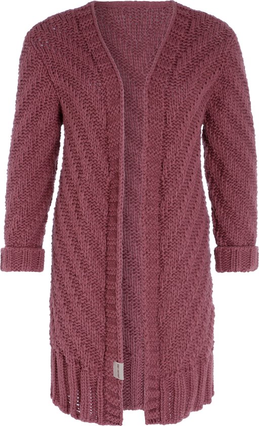 Knit Factory Sally Gebreid Dames Vest Grof gebreid rood damesvest Cardigan voor de... bol