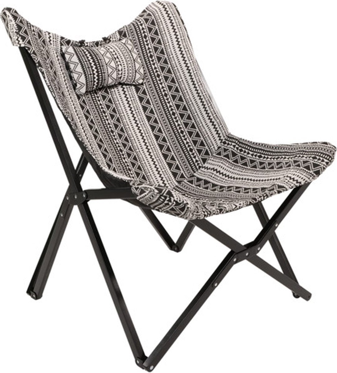 Lesli Living Fauteuil papillon Aztec - 70x81,5x98 cm - Noir et blanc