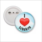 Button Met Speld 58 MM - I Love Schaken