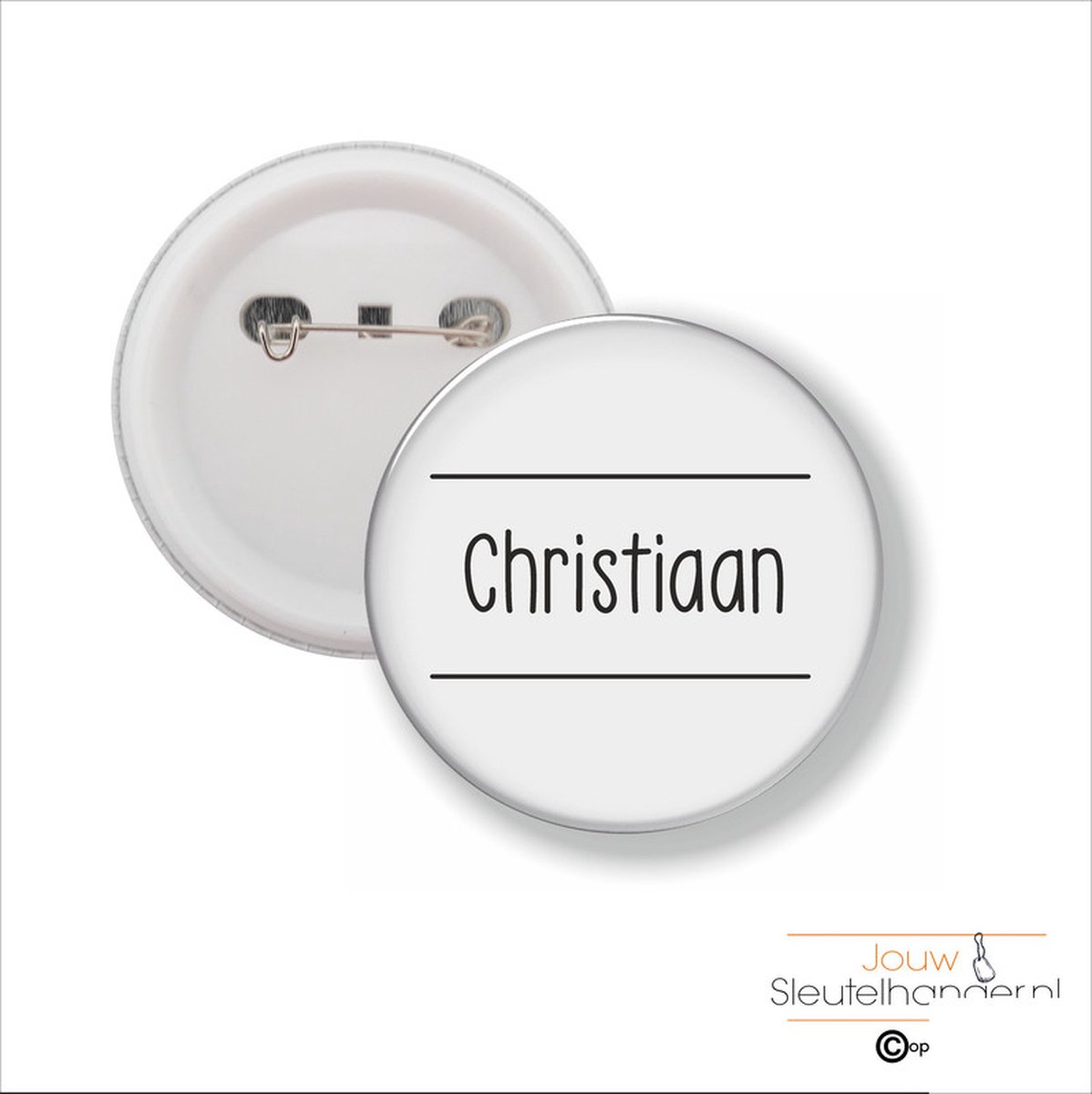 Button Met Speld 58 MM - Christiaan