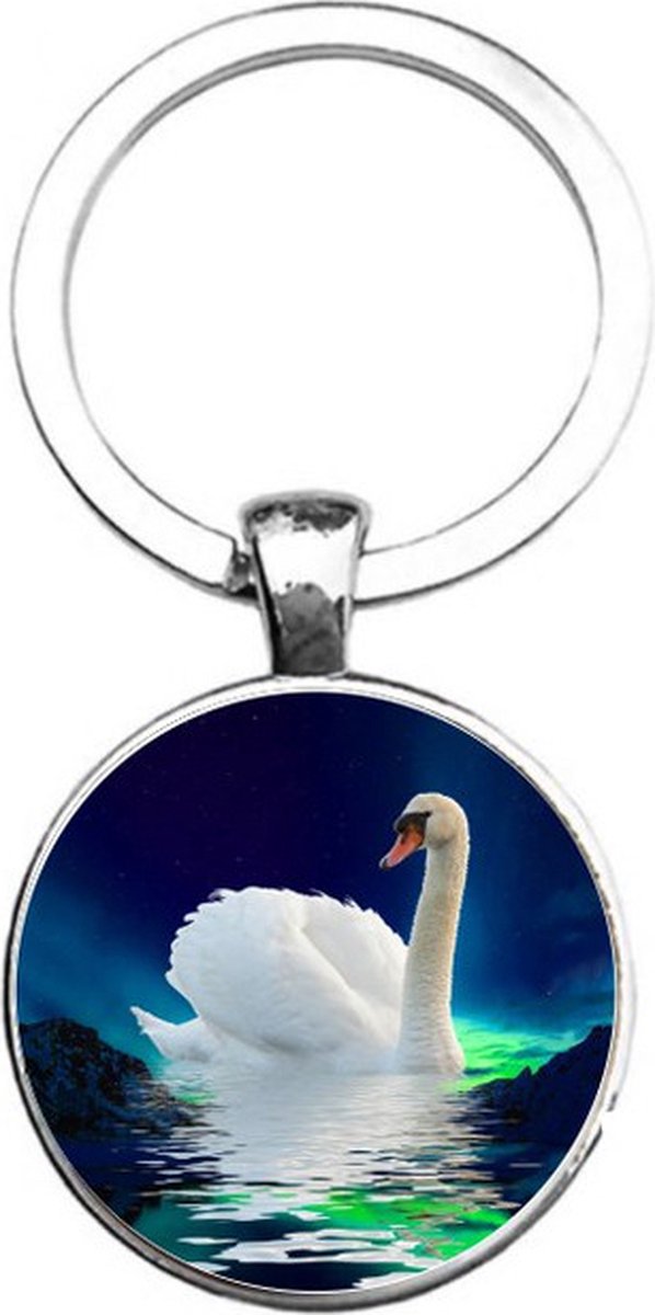 Sleutelhanger Glas - Zwaan