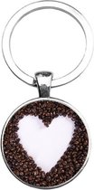Sleutelhanger Glas - Koffie Liefde