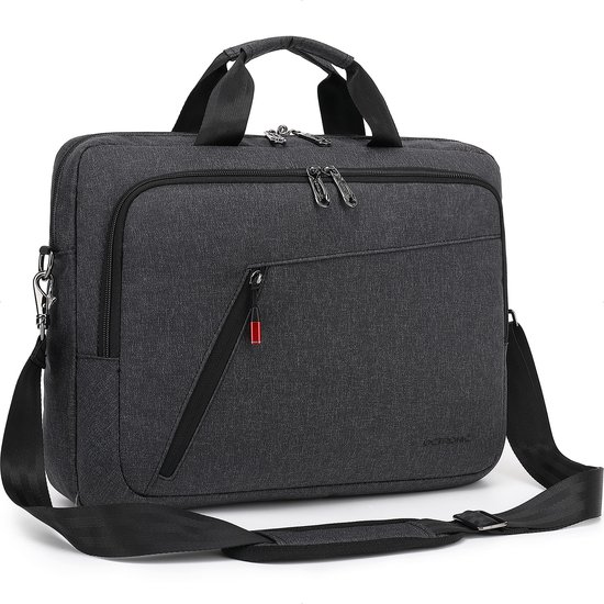 Sacoche pour ordinateur portable 15,6 pouces - Sacoche pour ordinateur portable Sac à bandoulière dames et hommes - Hydrofuge - 18L - anthracite