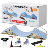 LAPCRASH Fingerboard Skatepark - Vinger Skateboard - 10 delig - Mini Skateboard - Tech Deck Skate Ramp - Vinger Step - Halfpipe - Fingerboard Ramps - Finger Step - Finger Scooter - Finger Bmx