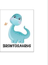 PosterDump - Schattige dino brontosaurus - Dinosaurus - Baby / kinderkamer poster - Dieren poster - 30x21cm / A4