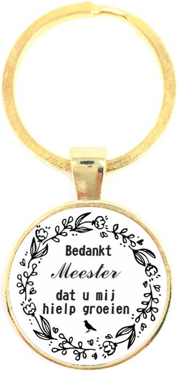 Sleutelhanger Glas - Bedankt Meester