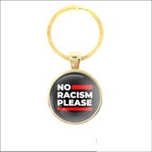 Sleutelhanger Glas - No Racism Please