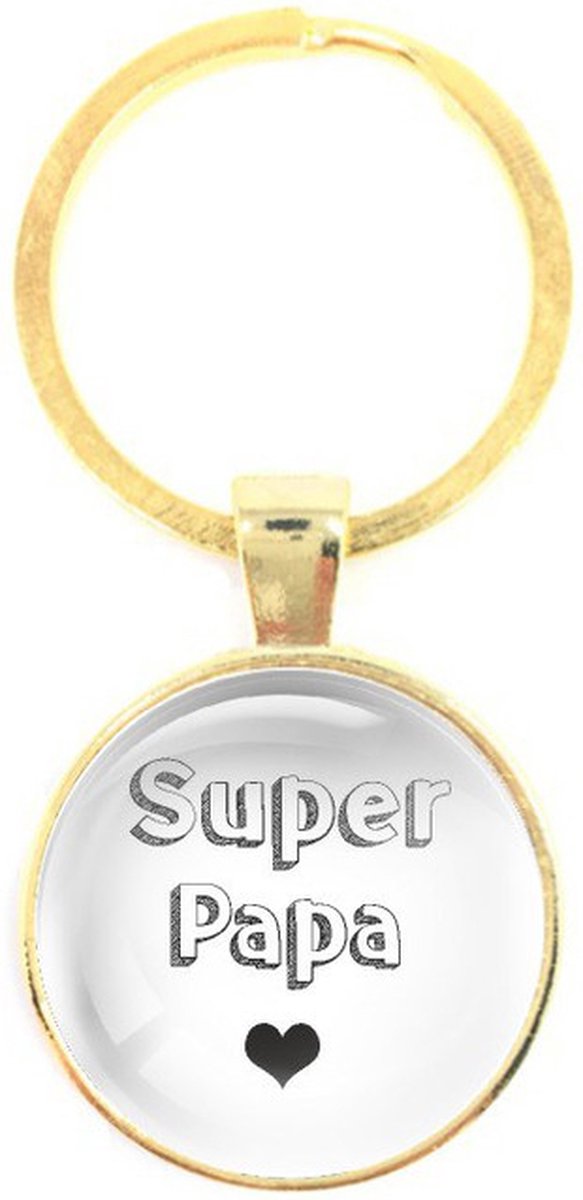 Sleutelhanger Glas - Super Papa