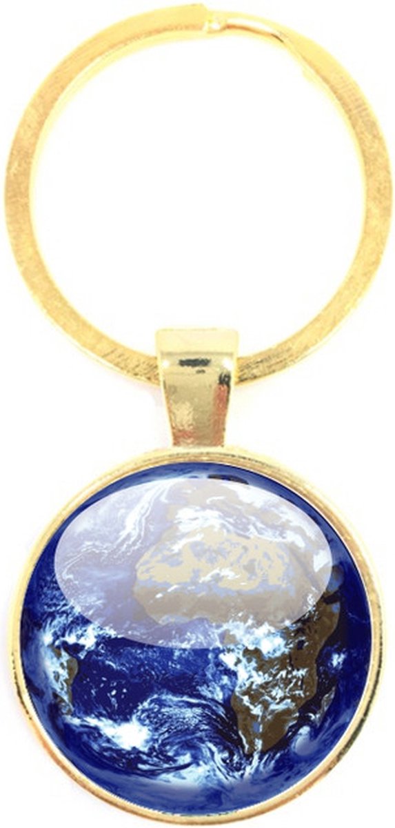 Sleutelhanger Glas - Wereld