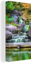 OneMillionCanvasses - Canvas - Schilderij - Waterval - Stenen - Japan - Bomen - Botanisch - Schilderijen op canvas - Canvasdoek - 80x160 cm - Wanddecoratie - Slaapkamer