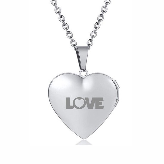 Fotohanger Met Ketting En Gravering - Hart - Love