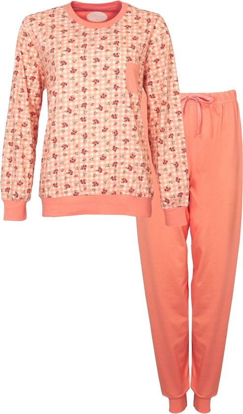Tenderness Dames Pyjama - Katoen - Licht Oranje - Maat XL