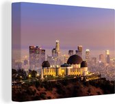 Canvas Schilderij Los Angeles - Skyline - Architectuur - 80x60 cm - Wanddecoratie