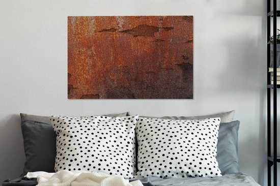 Tableau sur toile Rouille - Vintage - Acier - 60x40 cm - Décoration murale