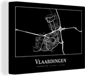 Canvas Schilderij Plattegrond - Vlaardingen - Kaart - Stadskaart - 120x90 cm - Wanddecoratie