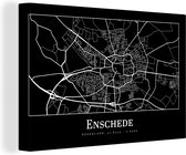 Carte de peinture sur toile - Enschede - Plan de la ville - Plan d'étage - 120x80 cm - Décoration murale