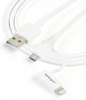 Startech USB 2.0 A Male naar USB 2.0 Micro Male;Apple Lightning - 1 m