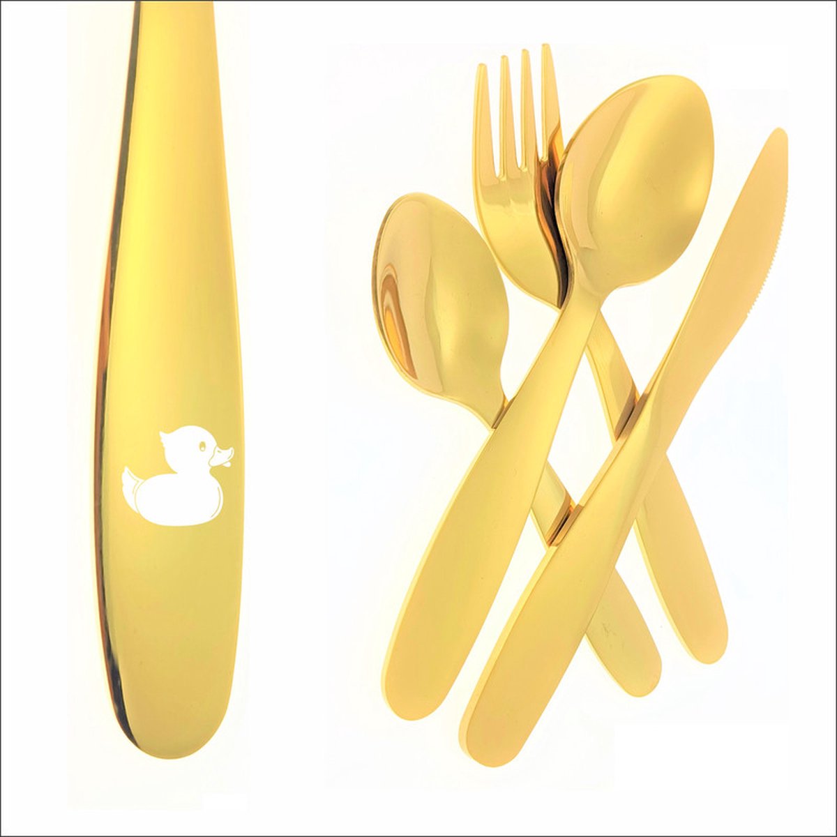 Goedkoopste Kinderbestek Met Gravering - Eend