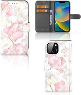 GSM Hoesje Geschikt voor iPhone 14 Wallet Book Case Cadeau voor Mama Lovely Flowers
