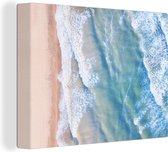Canvas Schilderij Strand - Water - Zee - 40x30 cm - Wanddecoratie
