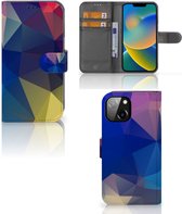 Telefoon Hoesje Apple iPhone 14 Bookcase Polygon Dark