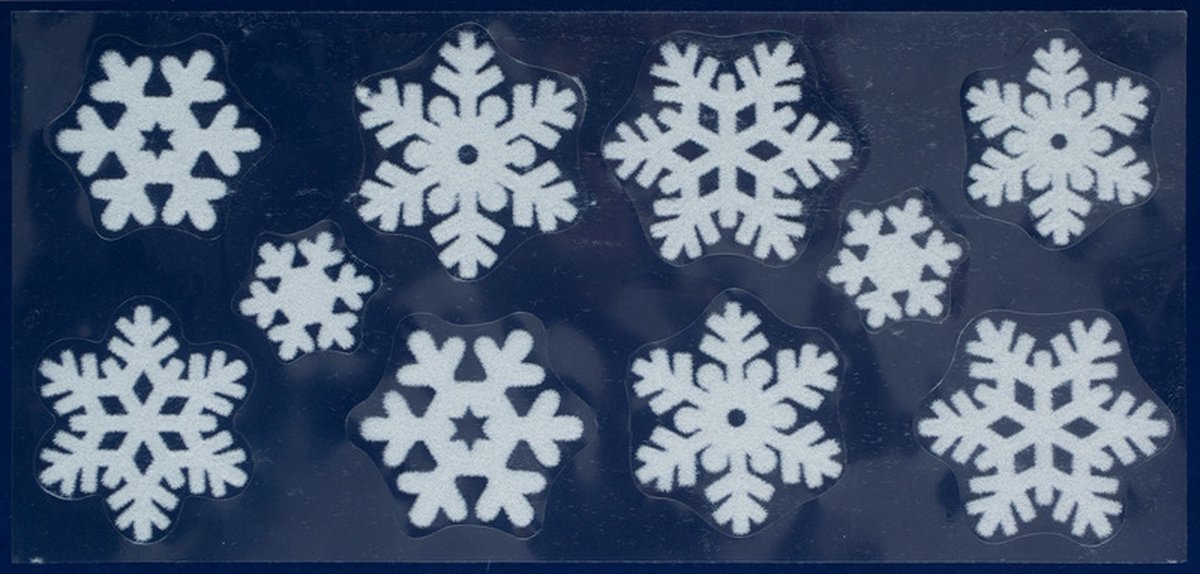 Peha Kerst raamstickers - sneeuwvlokken - wit - 23 x 49 cm - raamversiering