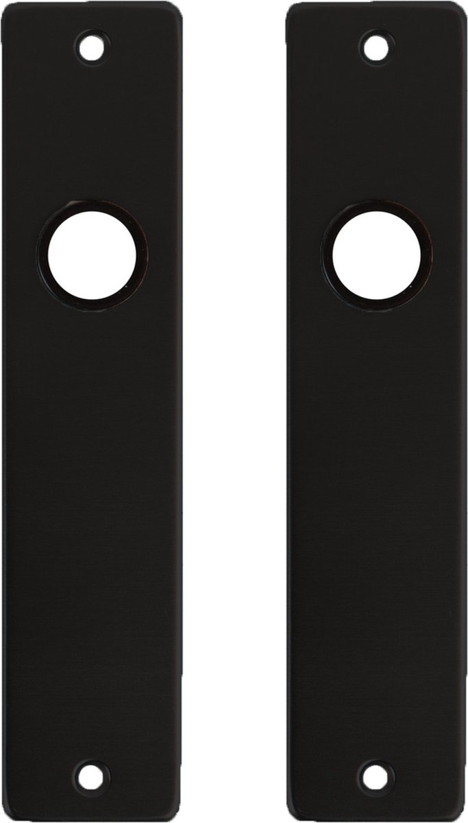 3 paar kortschilden / deurschilden zwart aluminium 18 x 4,1 x 0,65 cm - plaat om deur / loopslot af te sluiten - deurschilden / kortschilden
