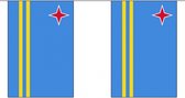 3x Buiten vlaggenlijn Aruba 3 meter - Arubaanse vlag - Supporter feestartikelen - Landen decoratie en versieringen