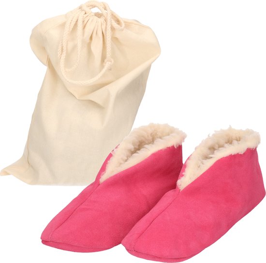 Pantoufles espagnoles roses/pantoufles en cuir véritable/daim taille 37 avec sac de rangement pratique - Pour femmes/hommes