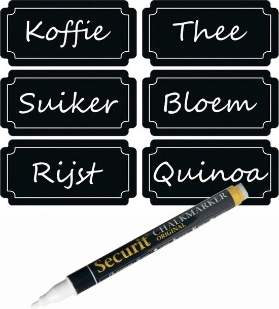 Krijtbord sticker etiket | Ovaal | 8 stuks | 4,7x8cm | Kopen