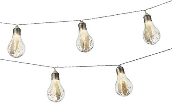 LED bulb stringerlichting met bloem 10 lampen lengte 180cm werkt op 2xAA