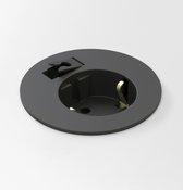 Powerdot midi 60mm 1xstopcontact 1x kabeldoorvoer, zwart