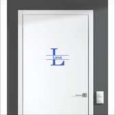 Sticker pour porte avec nom - Cher - Blauw