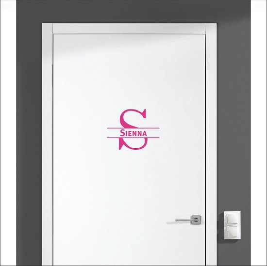 Sticker pour porte avec nom - Sienna - Rose